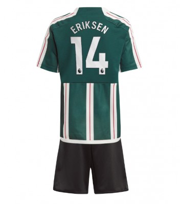 Manchester United Christian Eriksen #14 Koszulka Wyjazdowych Dziecięca 2023-24 Krótki Rękaw (+ Krótkie spodenki)